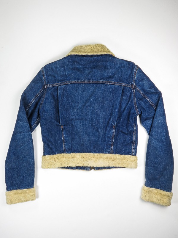 Giacca di jeans Levi s blu scuro con sherpa